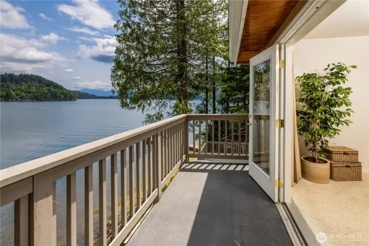Balcony access to beautiful views with afternoon sun from second story bedroom.