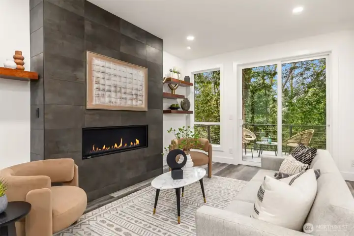 This main level sits on the second floor filled with natural light.