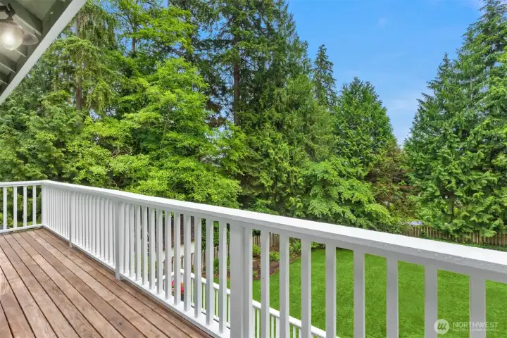 Wide deck located off the Primary Suite.