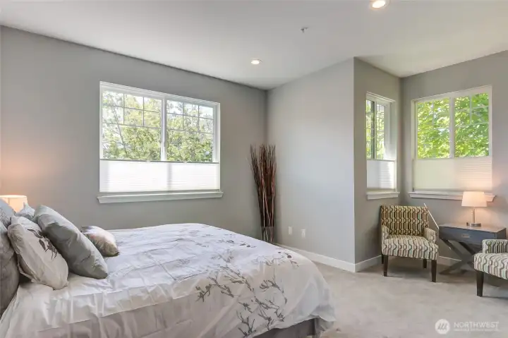 Oversized room with sitting area.