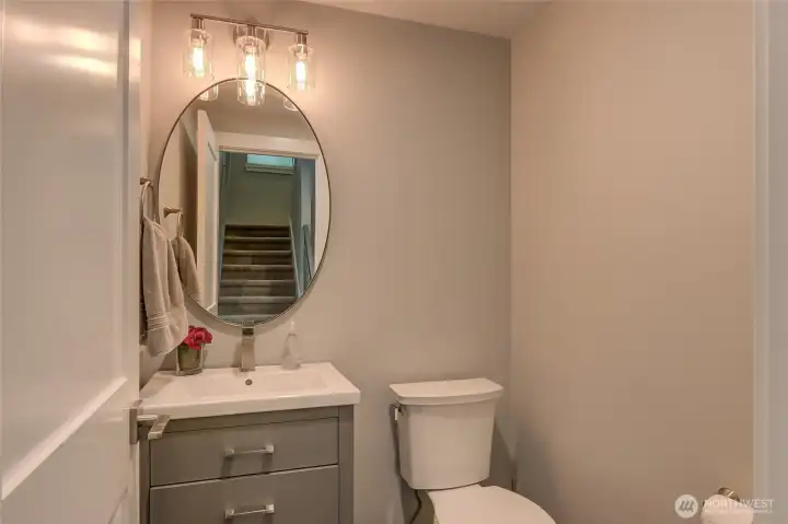 Downstairs powder just off living area