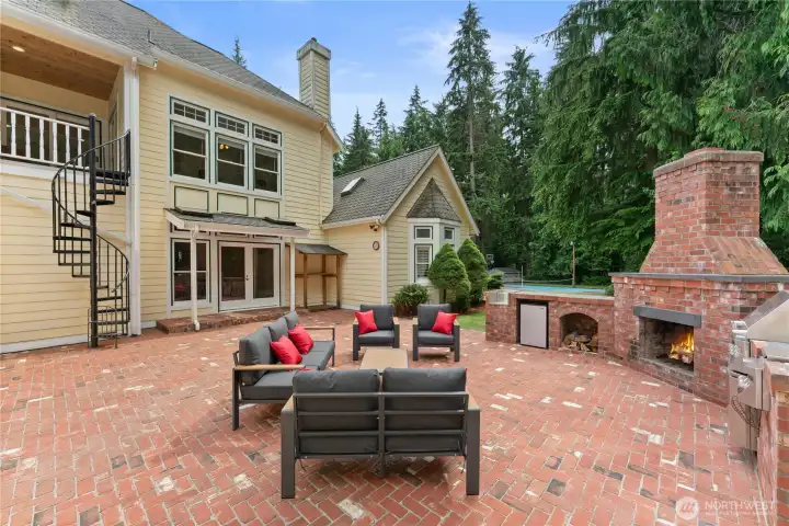 Expansive brick patio