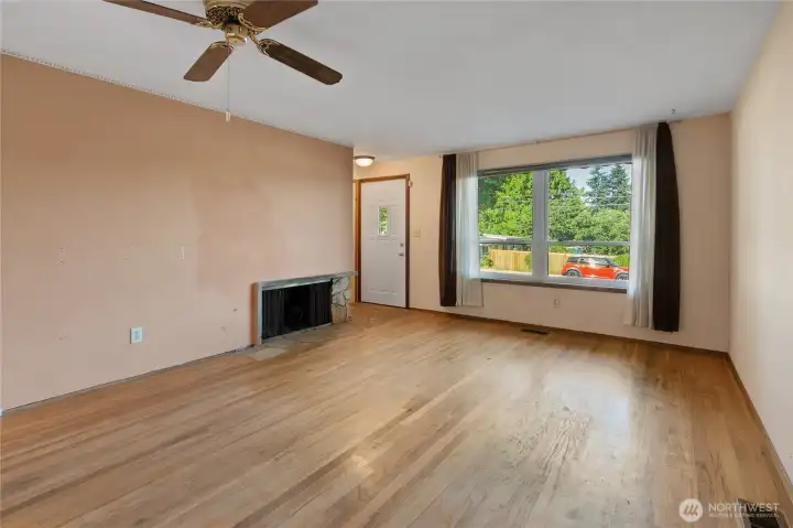 Another view of the front room. Fresh paint would do wonders!