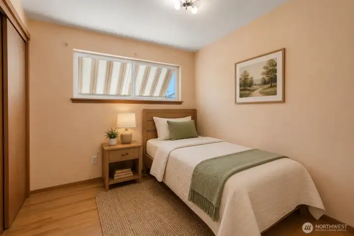 This cozy bedroom is so easy to spruce up!