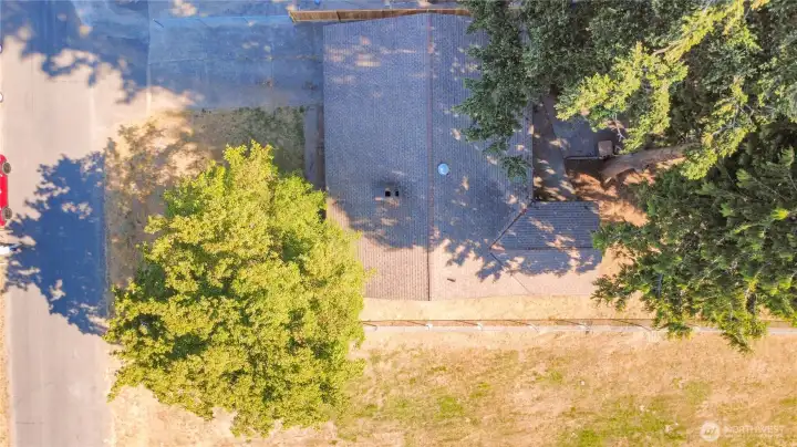 Drone shot of roof