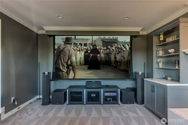 Room is "home theater ready" for your equipment and screen