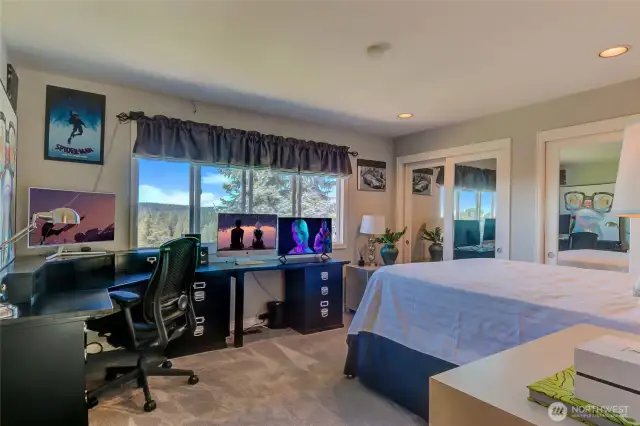 2nd bedroom with dual closets and views