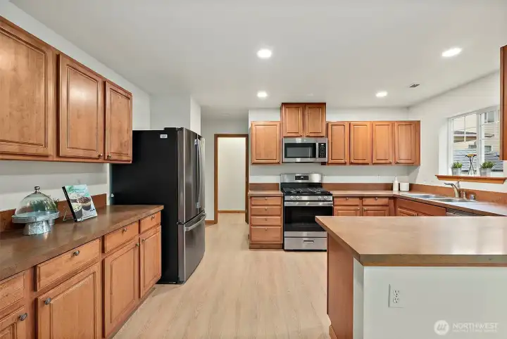Spacious kitchen with abundant counter space