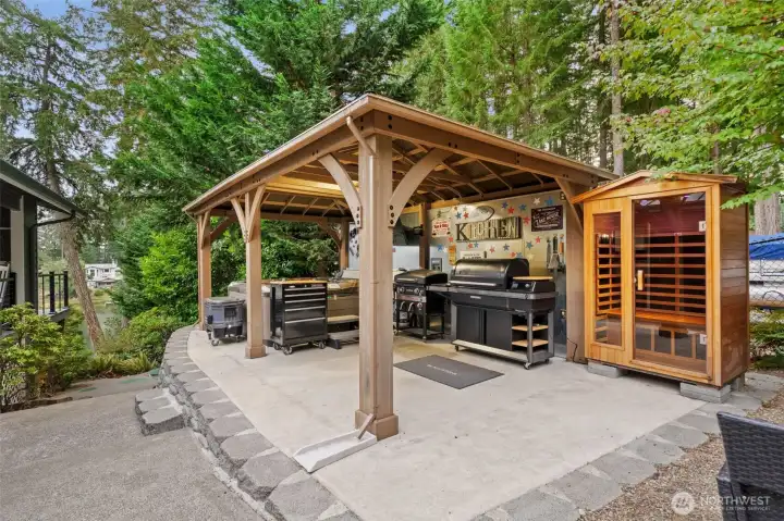 Covered Outdoor Kitchen, Sauna & Hot Tub!