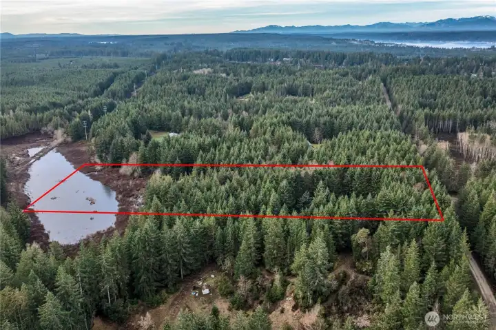 Approx property lines w pond on left