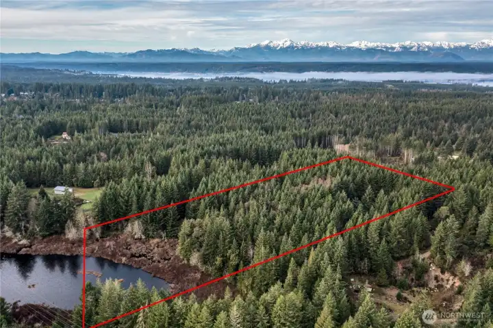 Aerial photo  with Hood Canal in the distance