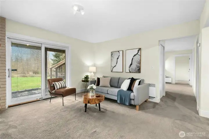 Opens to lower level - ideal for covered patio!