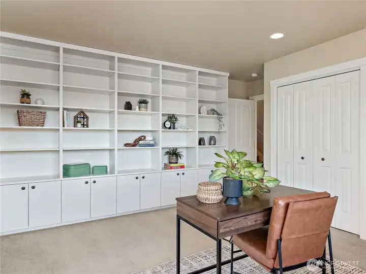 Lovely built in bookcases.