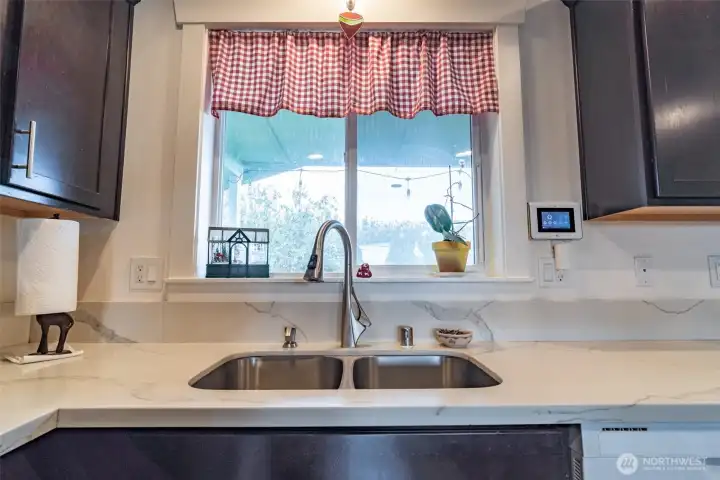 Kitchen sink with a cute window