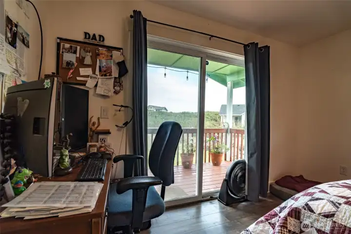 Primary bedroom with the sliding door