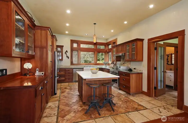 Chef's kitchen pours into the great room