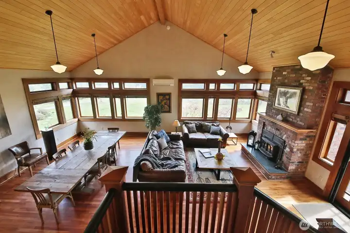 A view from the landing heading up to the office