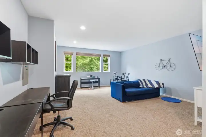A versatile upper-level bonus room with endless possibilities