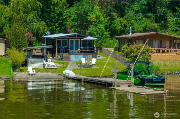 View of the back yard from the lake.