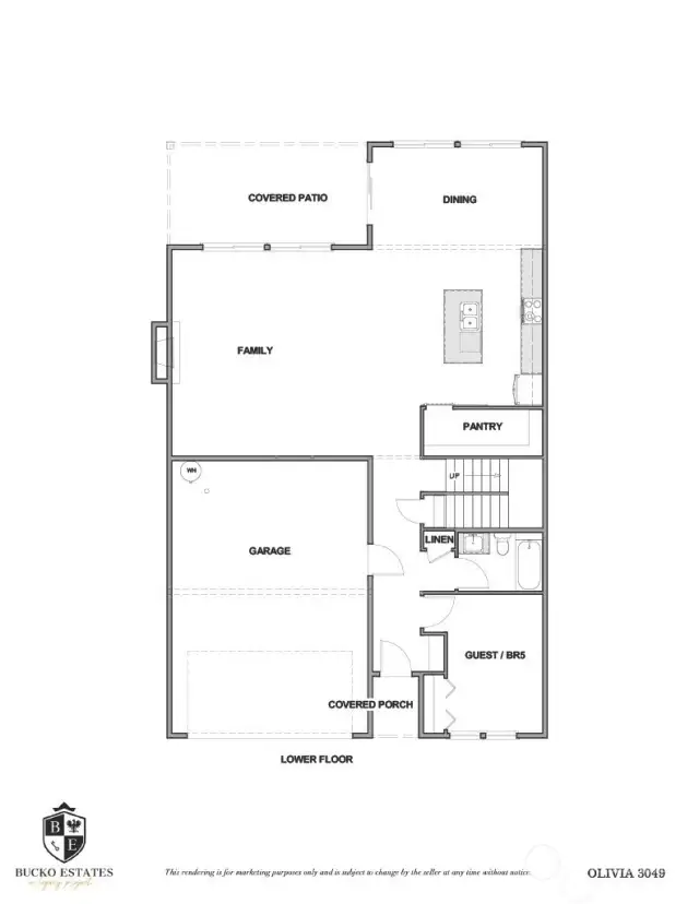 Lot 20 Garage is on right - Floorplan of Olivia 3049 Plan