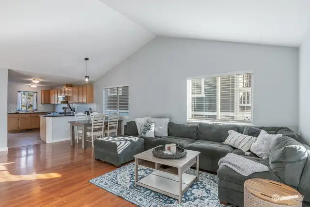 Vaulted ceilings with great bright windows