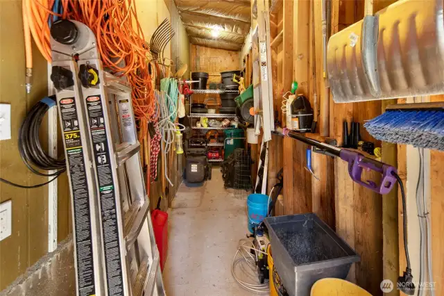 Tool shed attached to the house