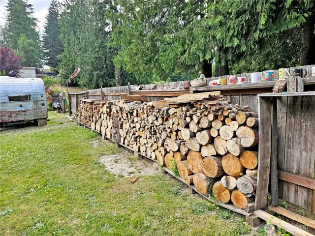 Lots of firewood stored away for cold nights.