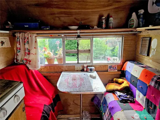 Inside the travel trailer