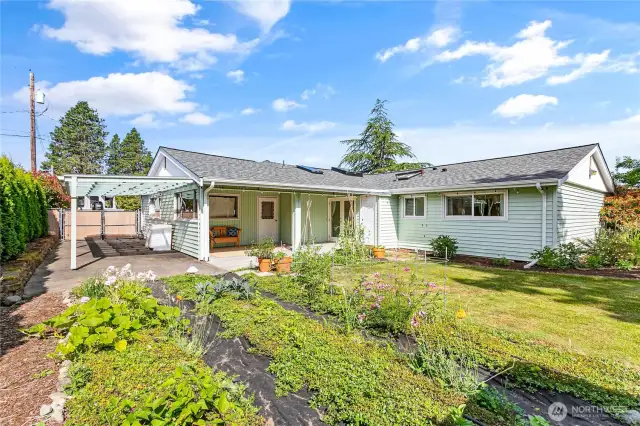 Garden offers southern exposure.