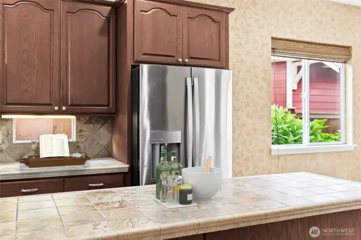 Extended kitchen island with storage