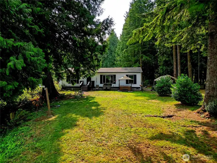 Main home with lake behind