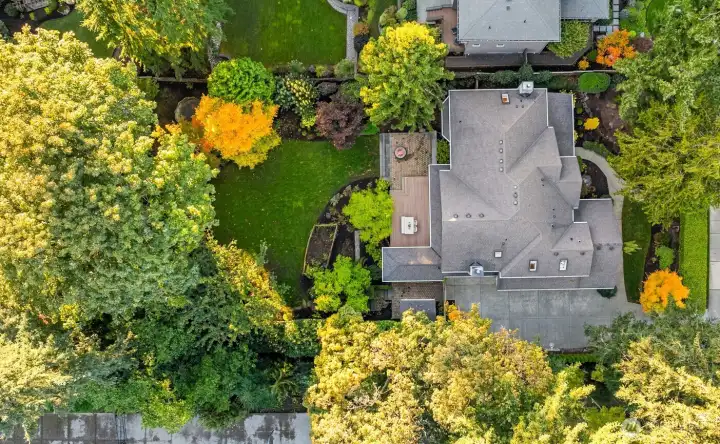 Set on an expansive, private lot with southern exposure.
