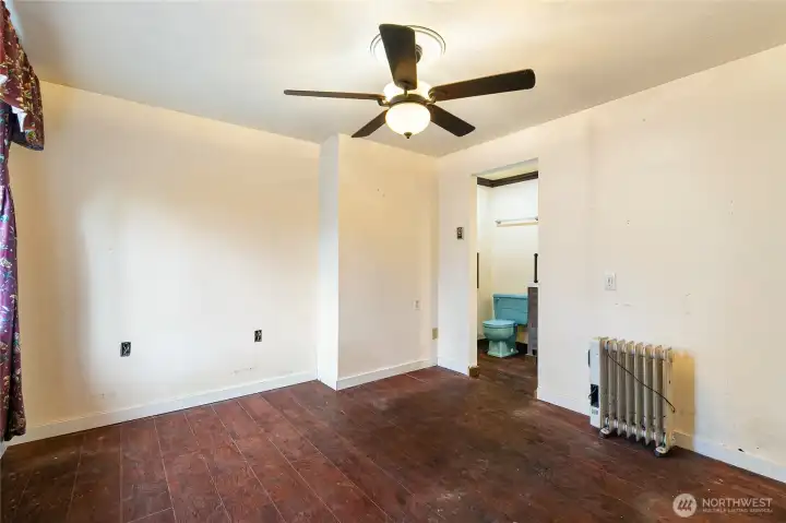 The bedroom off what used to be the garage with its own entrance