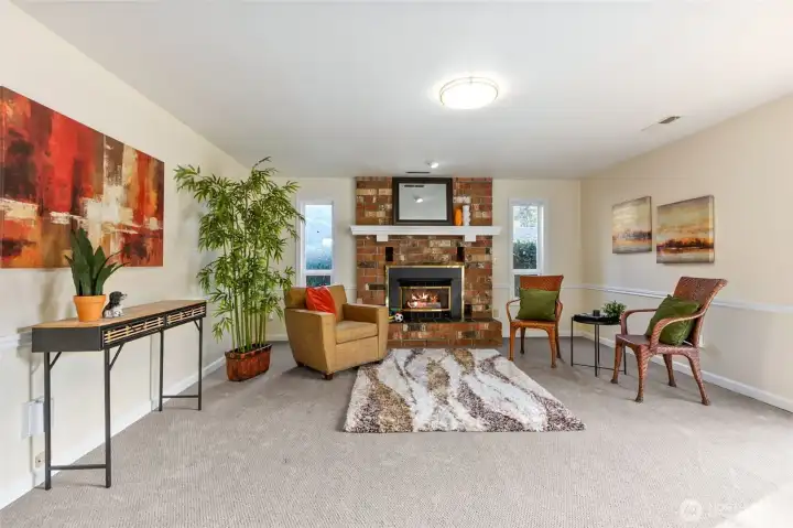 Room for your indoor toys, books, big screen, quilting rack, piano and more.  This super flexible room invites many lifestyles.