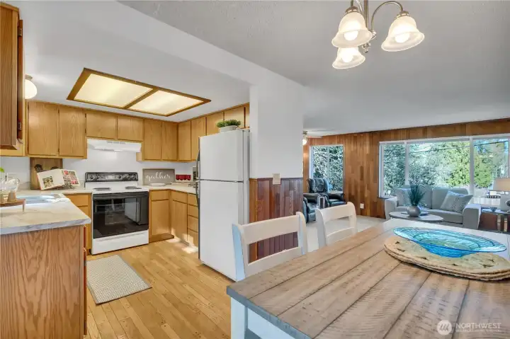 From dining area towards kitchen
