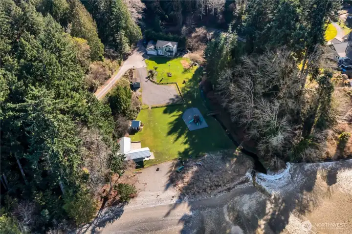 Aerial of Community Hood Canal private park