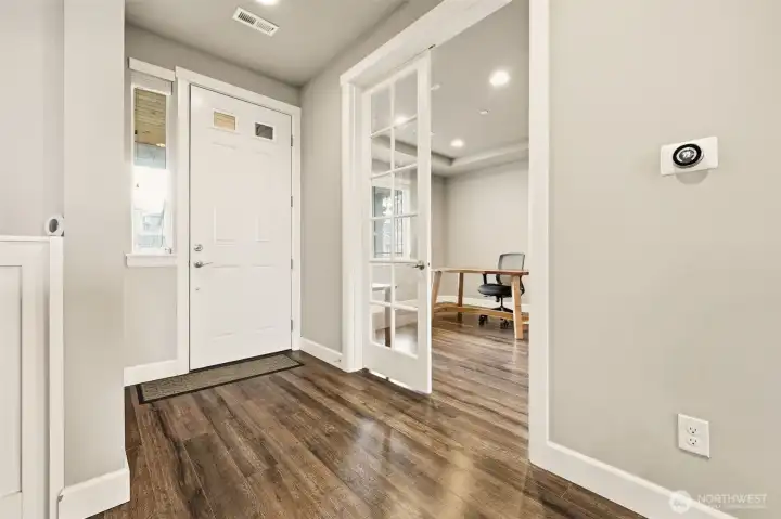 Entry into the home as well as the office/den off the entry