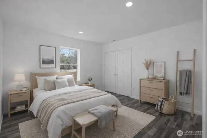 Virtually staged second bedroom.