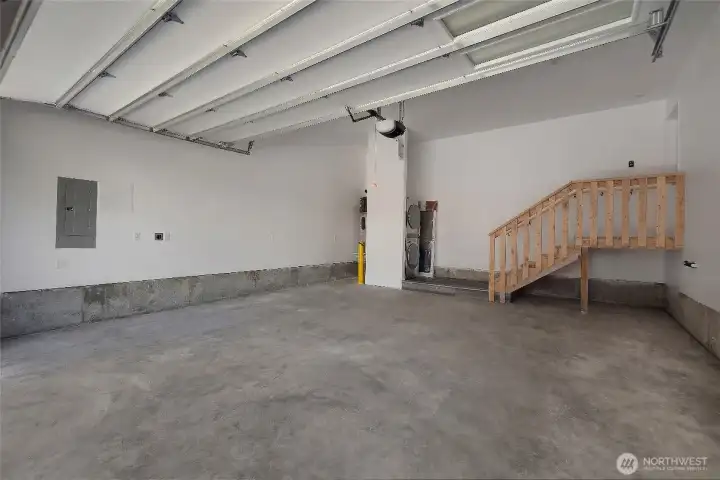 Laundry center in garage, washer and dryer included!
