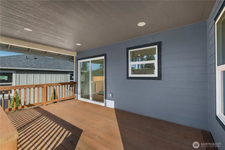 Spacious covered deck.