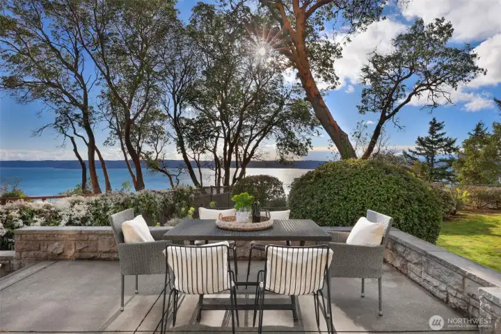 The indoor to outdoor living is seamless; the view thru the Madrone trees is idealist PNW