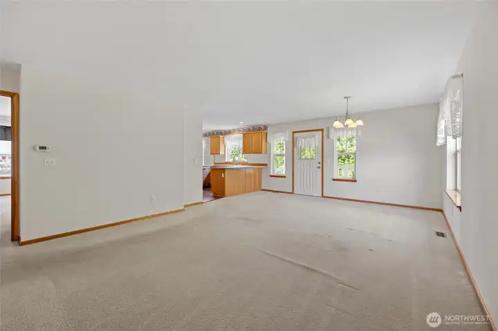 View of the combined living and dining area