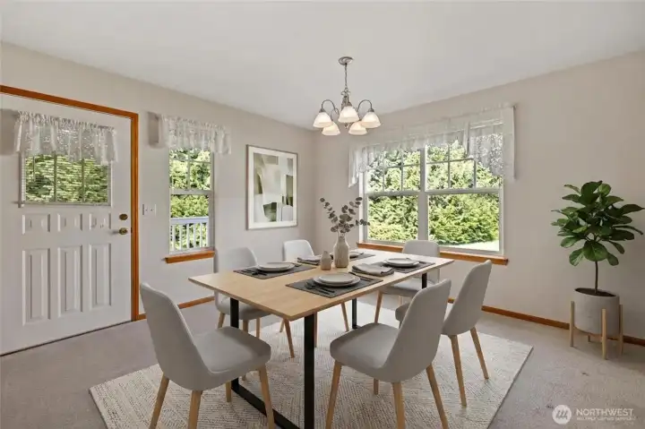 Spacious dining area