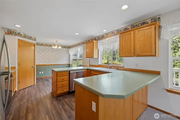 Generous storage and counter space