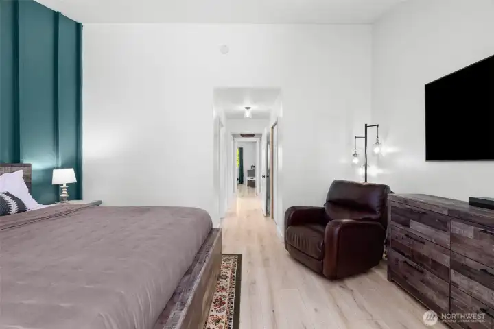 Your primary suite features a walk-in closet and en suite bath.