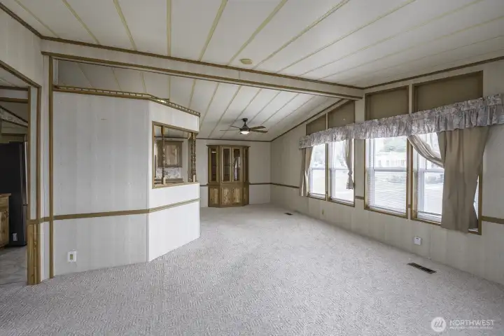 Another angle of the Living Room and Dining Room