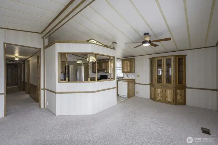A built-in China cabinet for your treasures in the dining area!