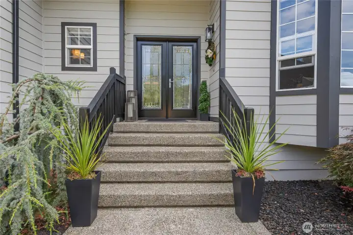 Elegant New Double Glass Front Doors create a Grand First Impression Elegant New Double Glass Front Doors create a Grand First Impression