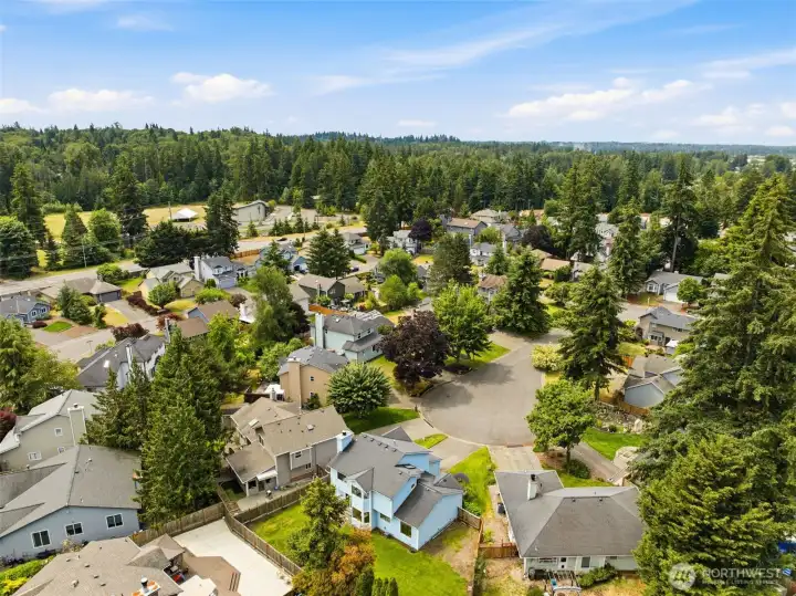 Neighborhood aerial view illustrating proximity to parks, shopping, services, and major commuter routes throughout South King County. Neighborhood aerial view illustrating proximity to parks, shopping, services, and major commuter routes throughout South King County.