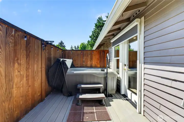Hot Tub off Primary w/Privacy Fence Hot Tub off Primary w/Privacy Fence